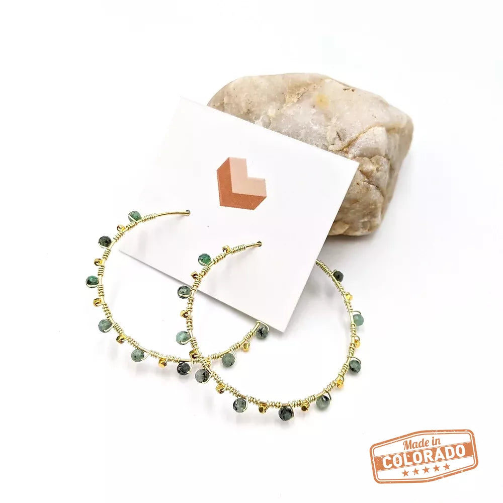 Eternal Youth Emerald Hoops