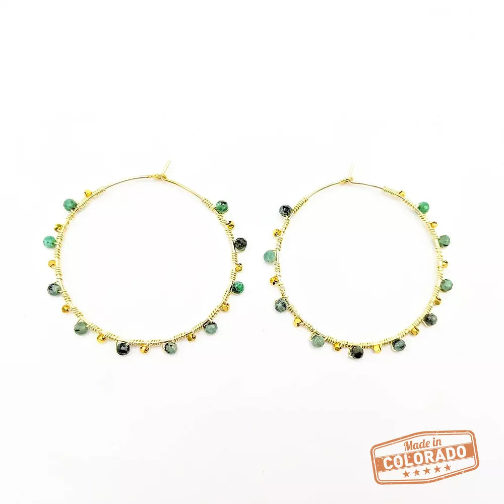 Eternal Youth Emerald Hoops