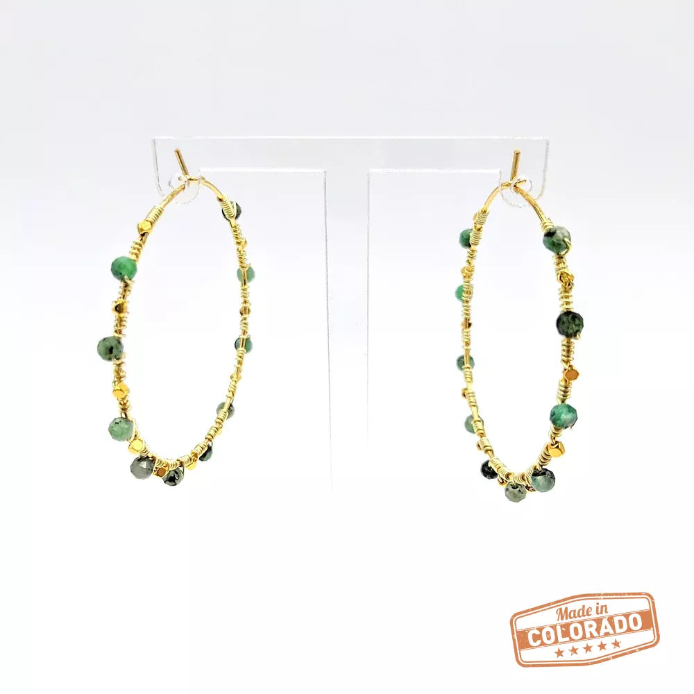 Eternal Youth Emerald Hoops