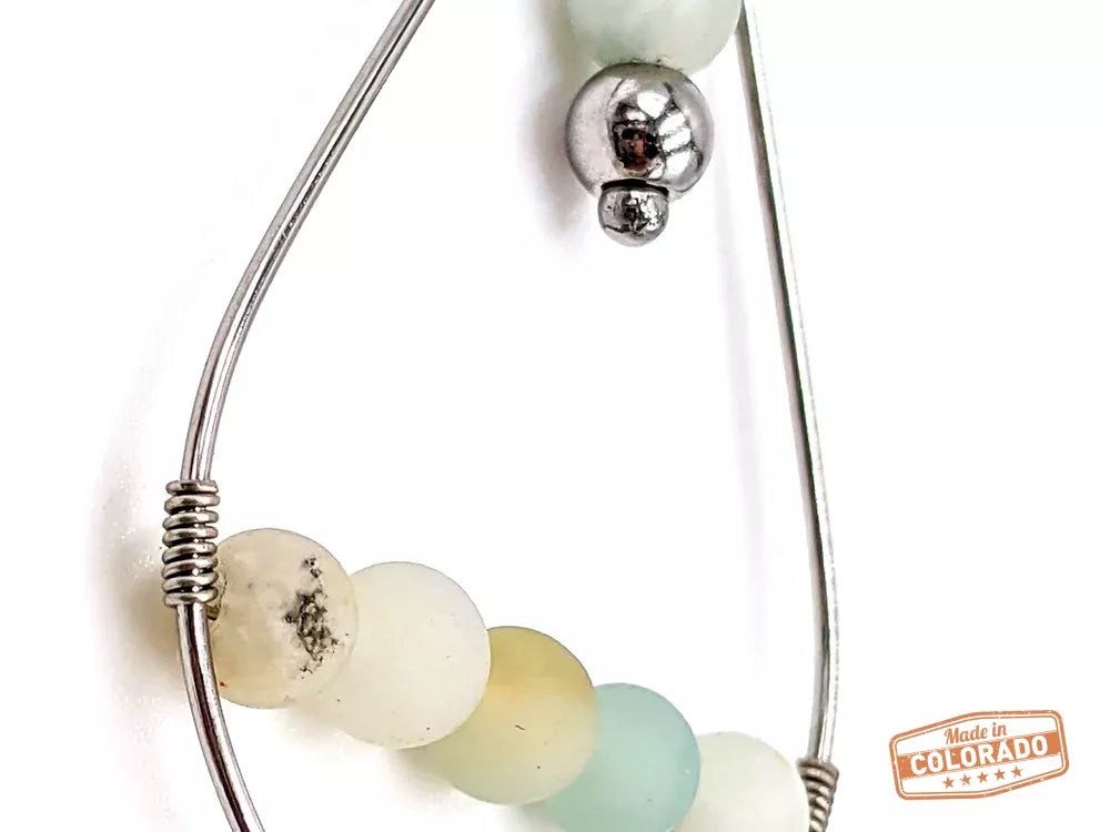 Frosted Amazonite Drop Earrings