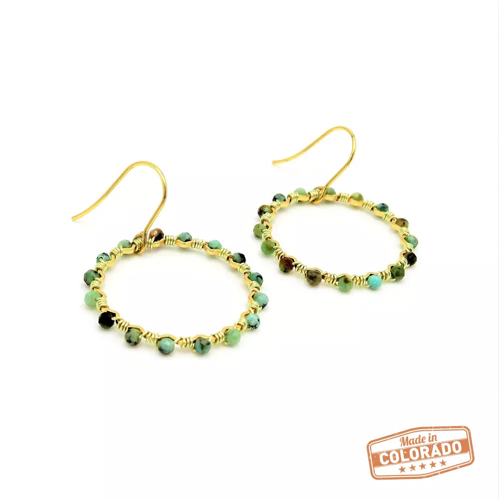 Good Fortune Turquoise Hoops