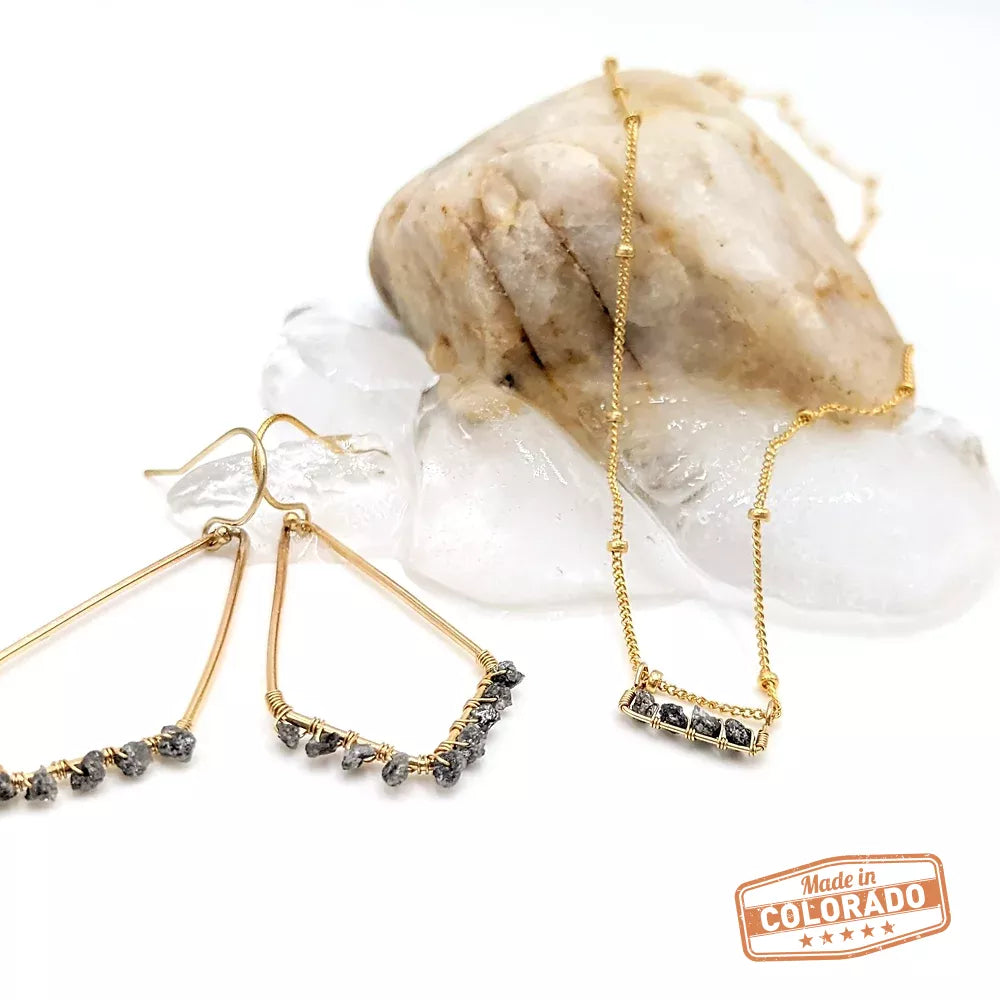 Grey Diamond Earrings
