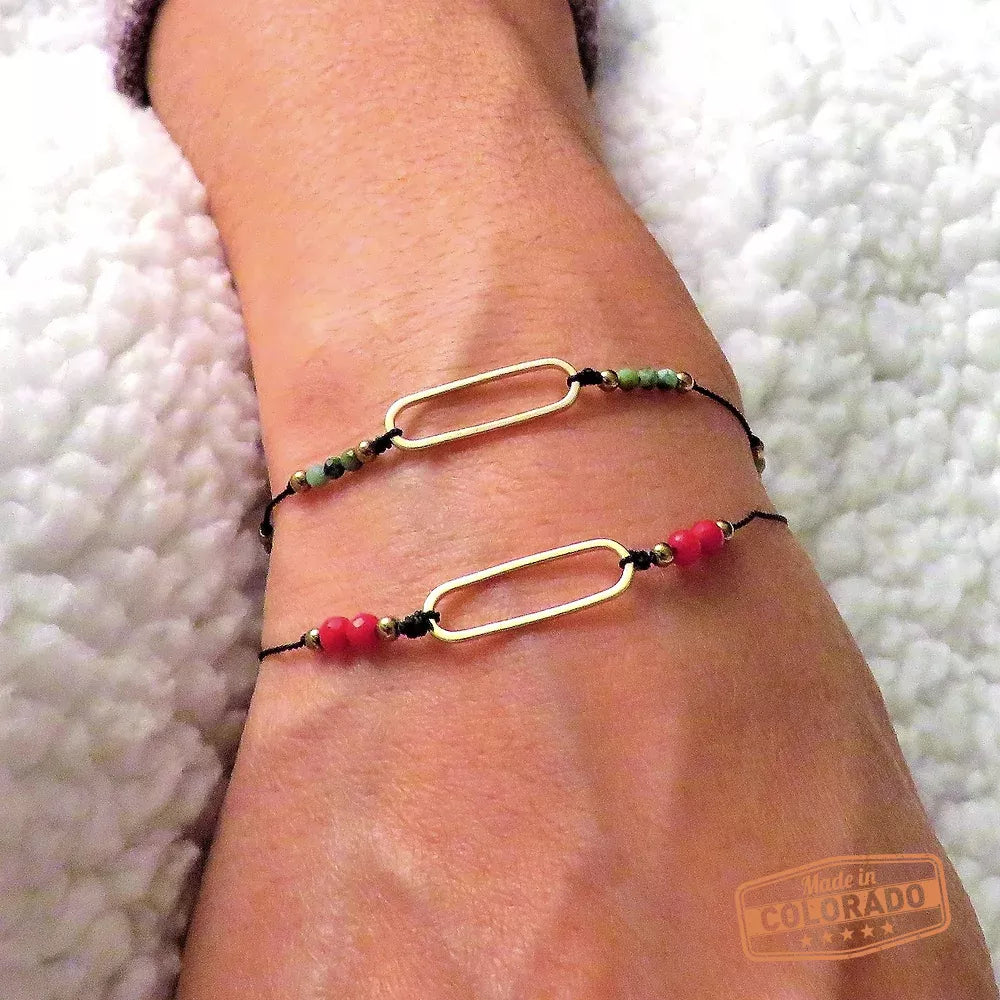Knotted Bracelet with Natural Corals and African Turquoises