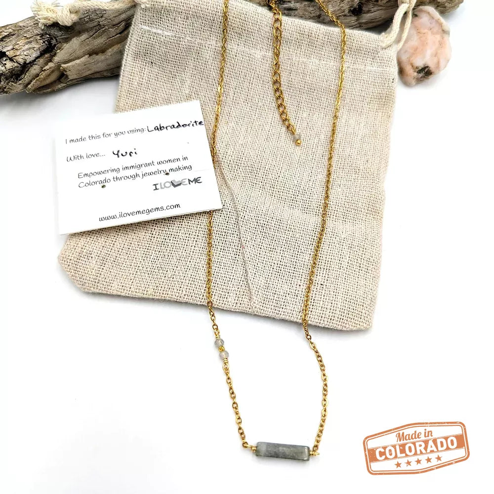Labradorite Bar Necklace
