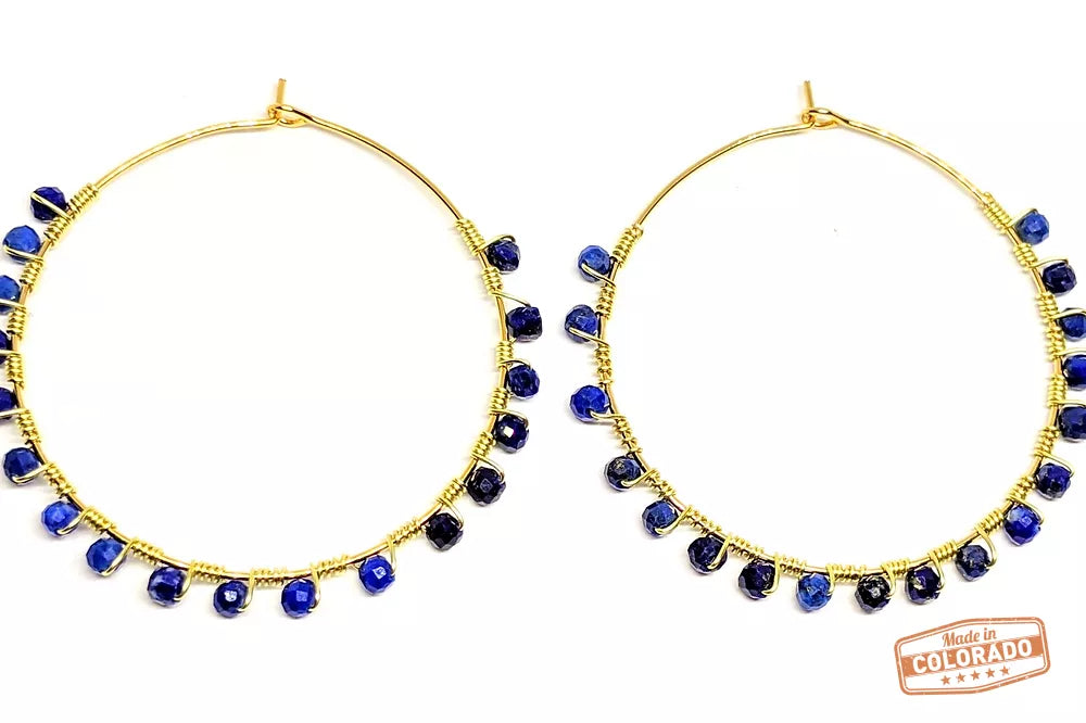 Lapis Lazuli Hoop Earrings