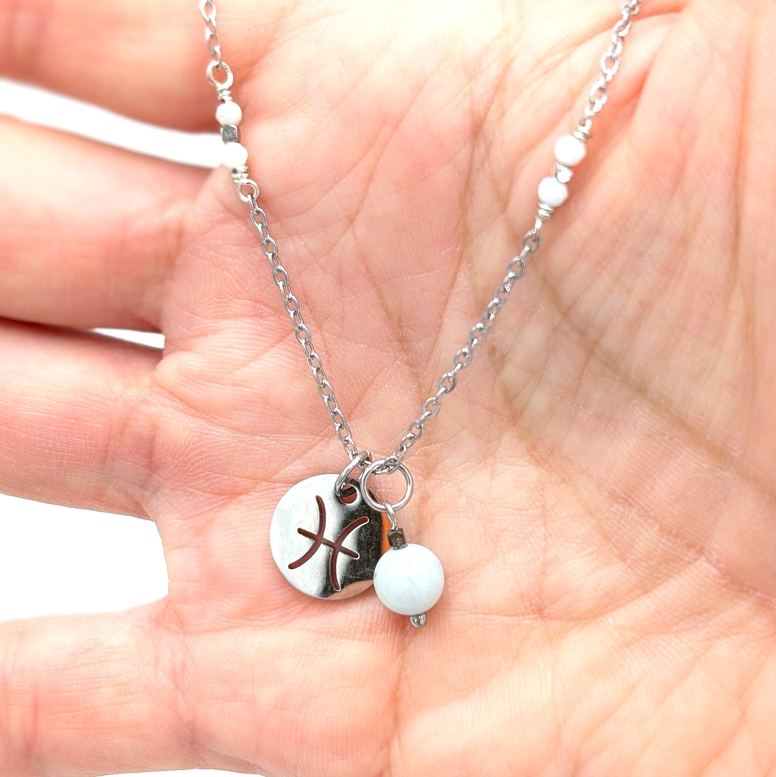 Zodiac Sign Necklace- Pisces Feb 19- Mar 20
