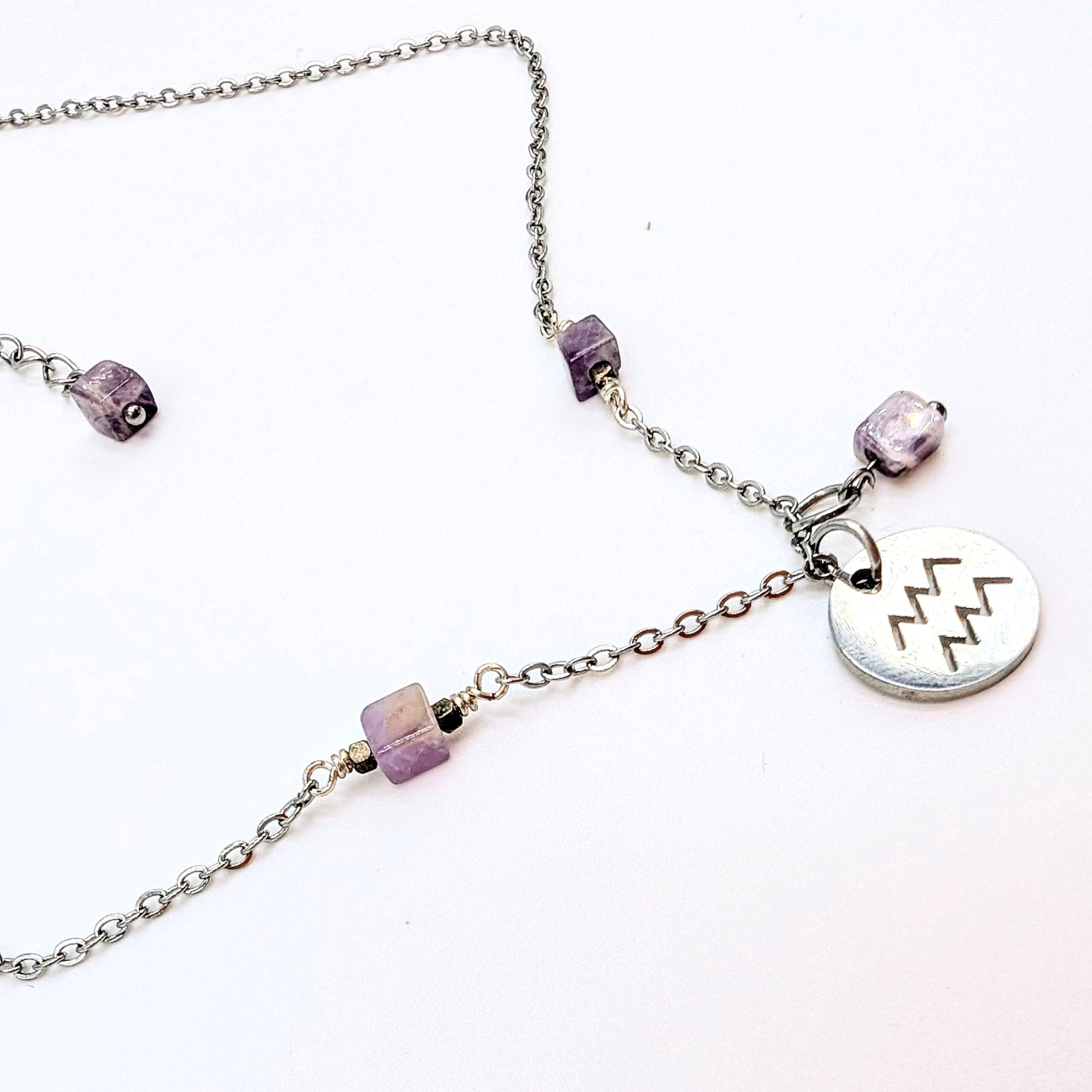 Zodiac Sign Necklace- Aquarius Jan 20- Feb 18