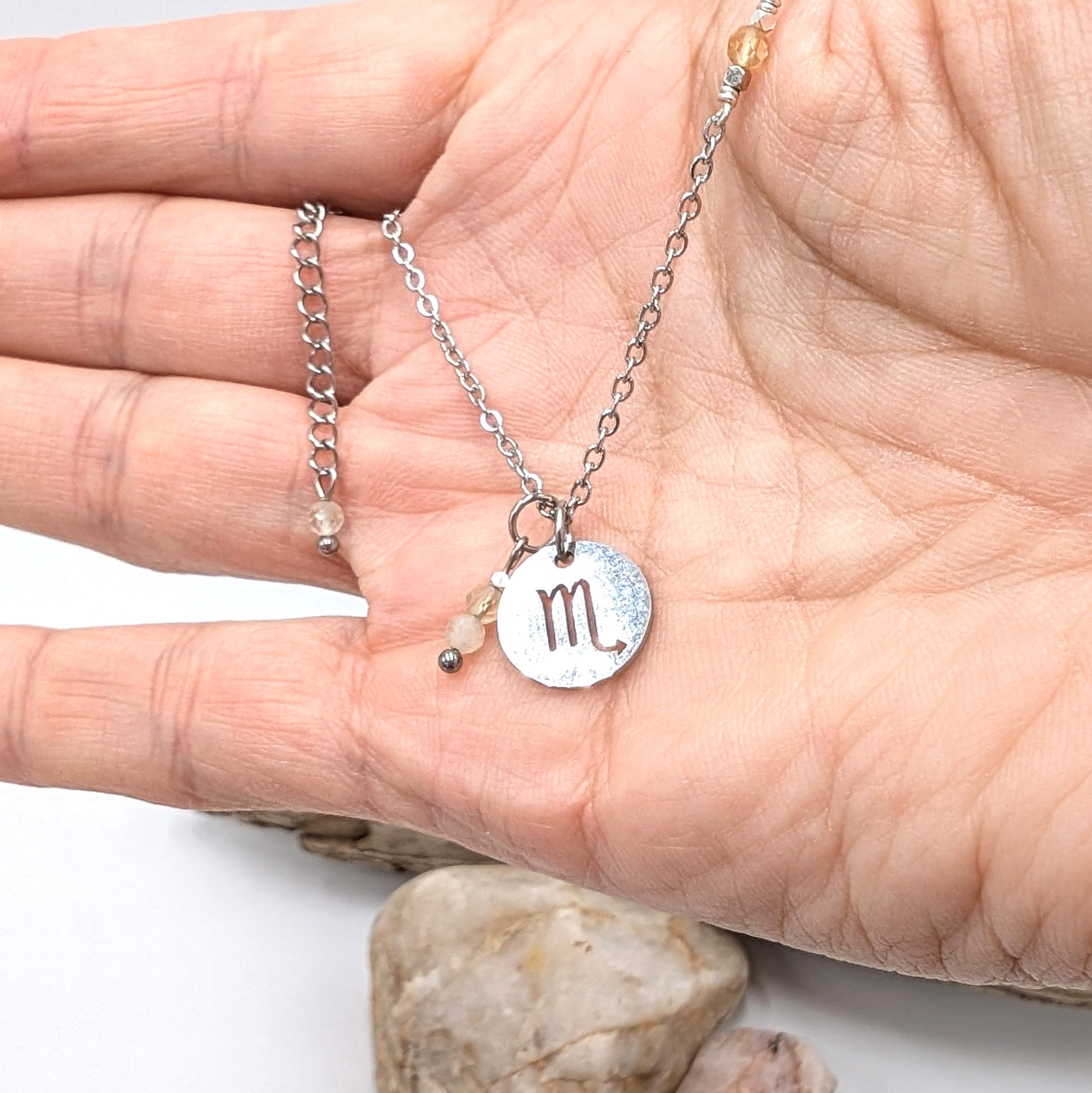 Zodiac Sign Necklace- Scorpio Oct 23- Nov 21