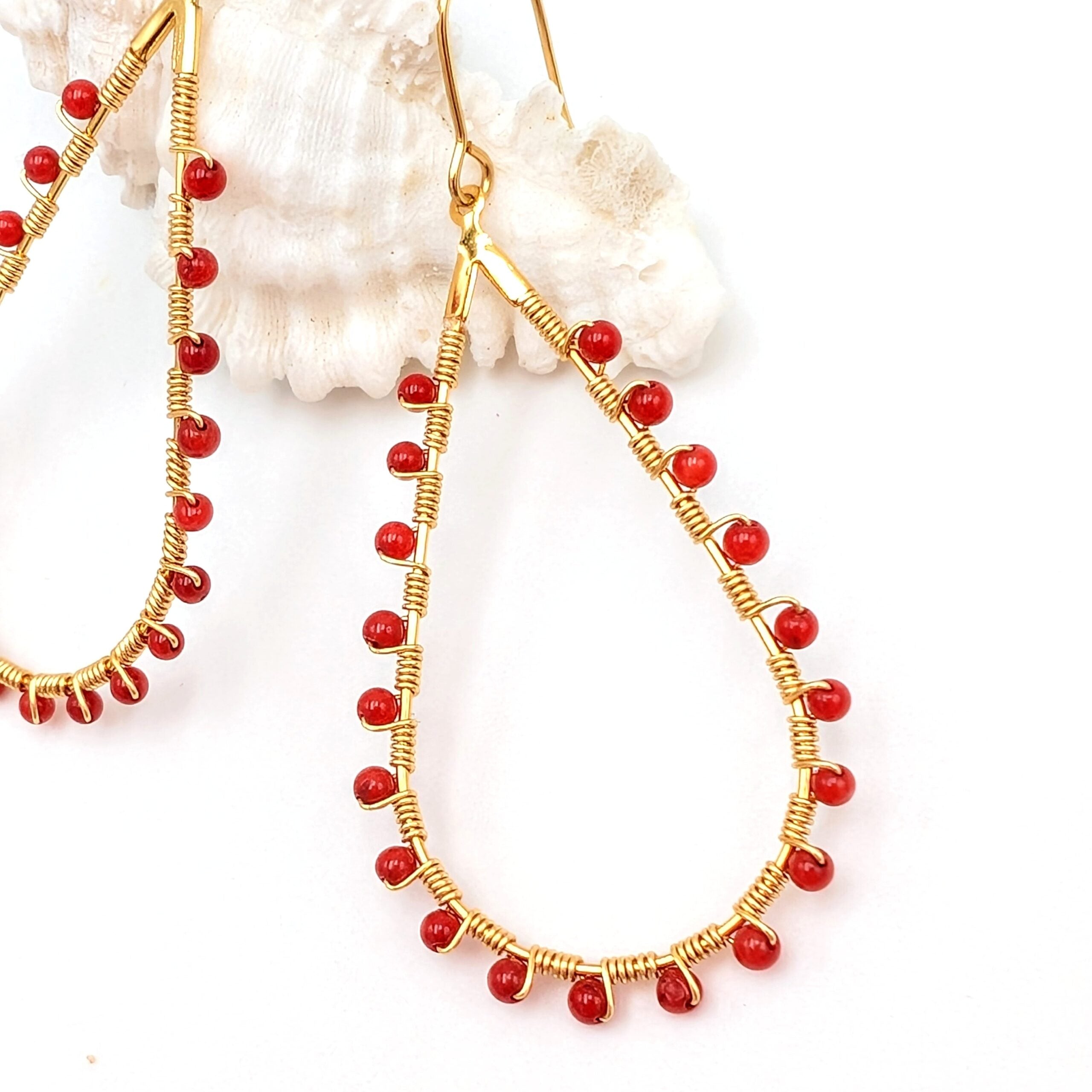 Coral Drop Earrings