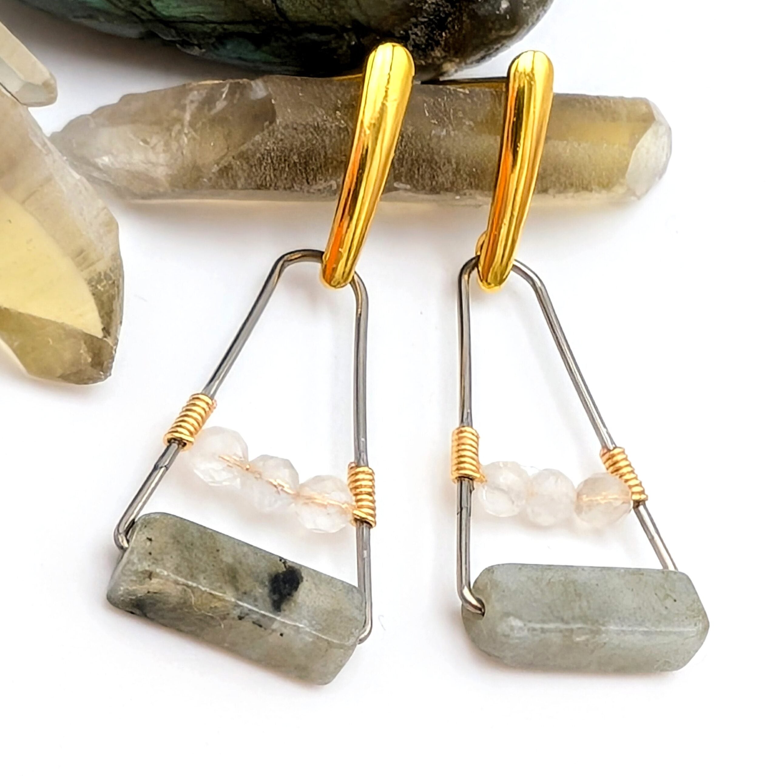 Celestial Harmony Triangle Earrings