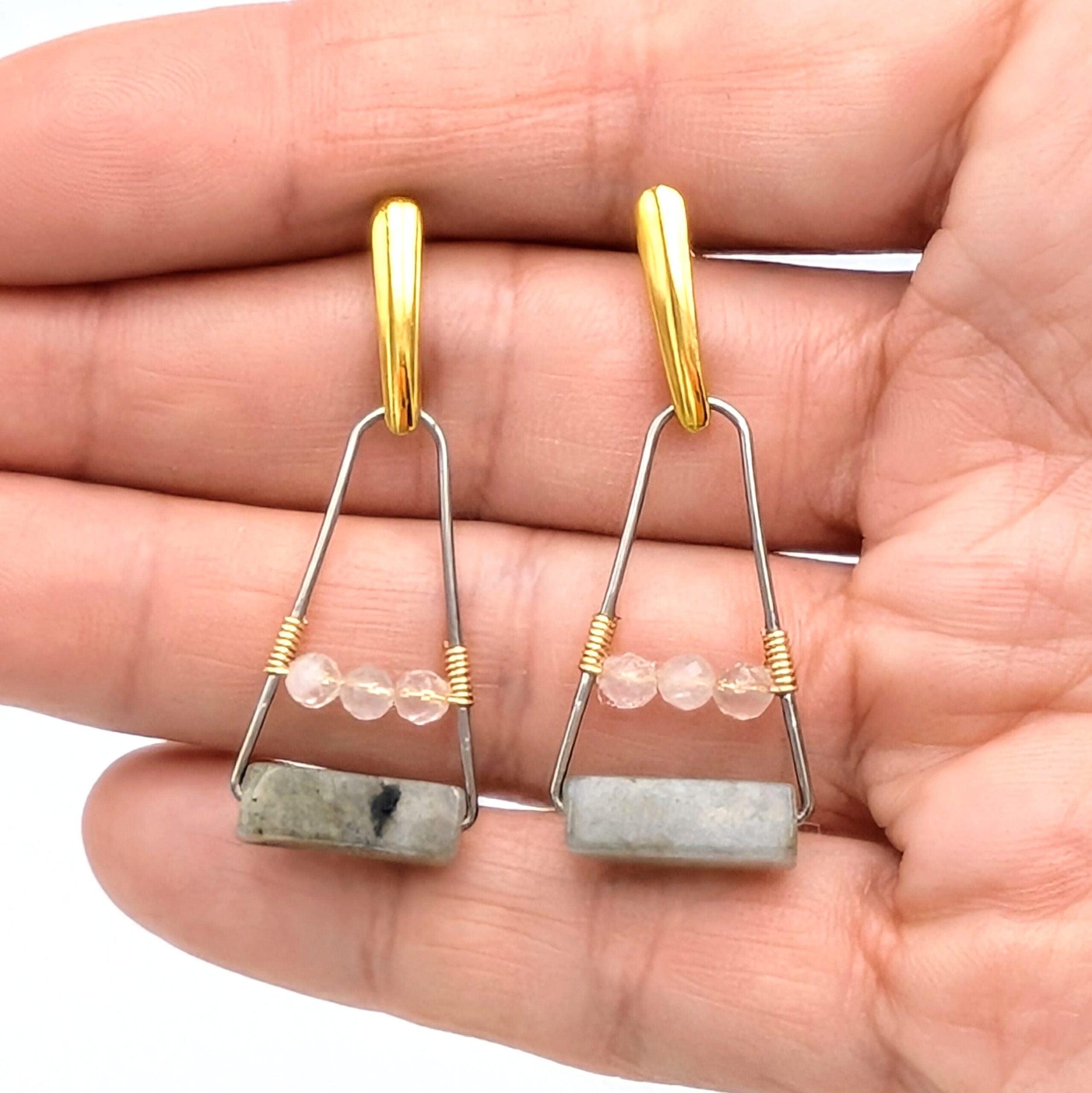 Celestial Harmony Triangle Earrings