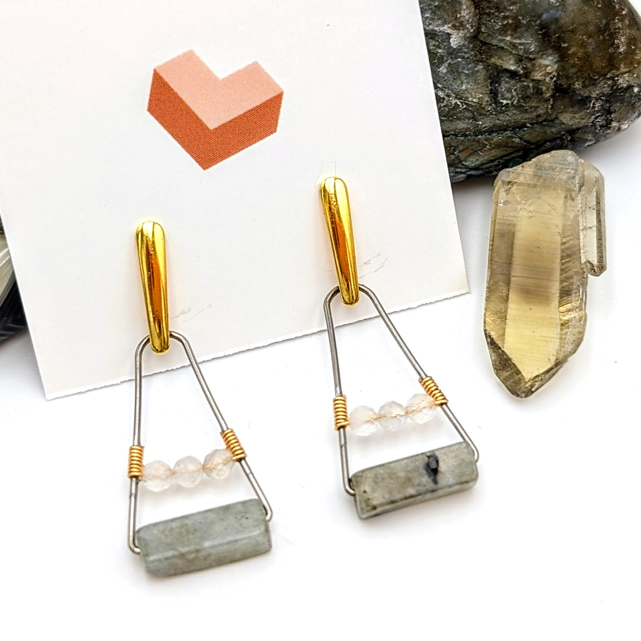 Celestial Harmony Triangle Earrings