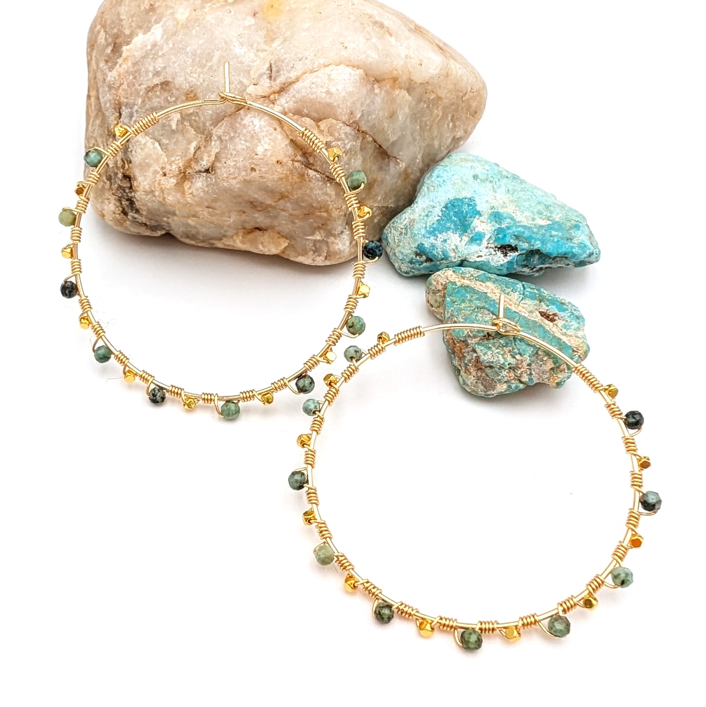 Turquoise Hoops