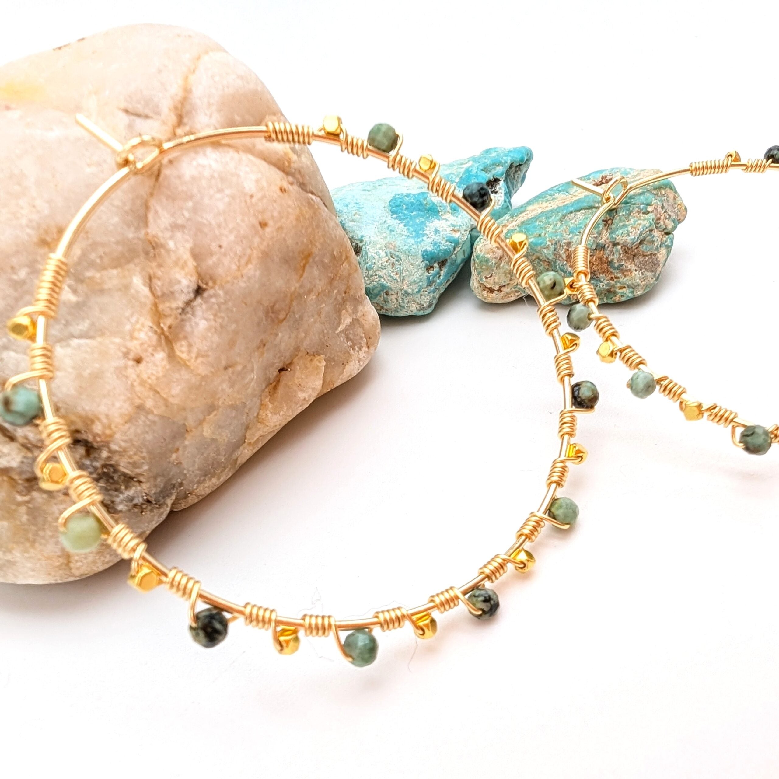 Turquoise Hoops