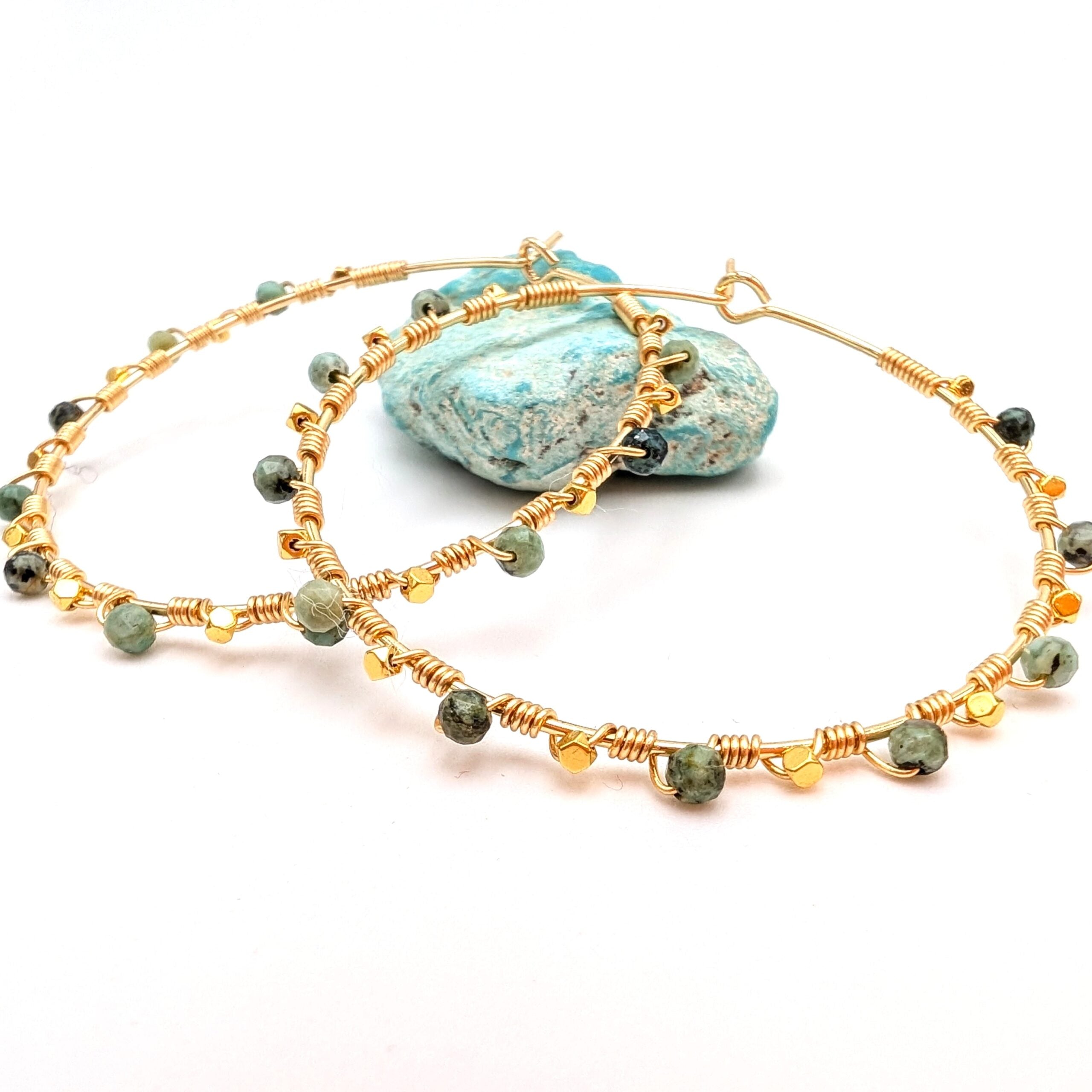 Turquoise Hoops