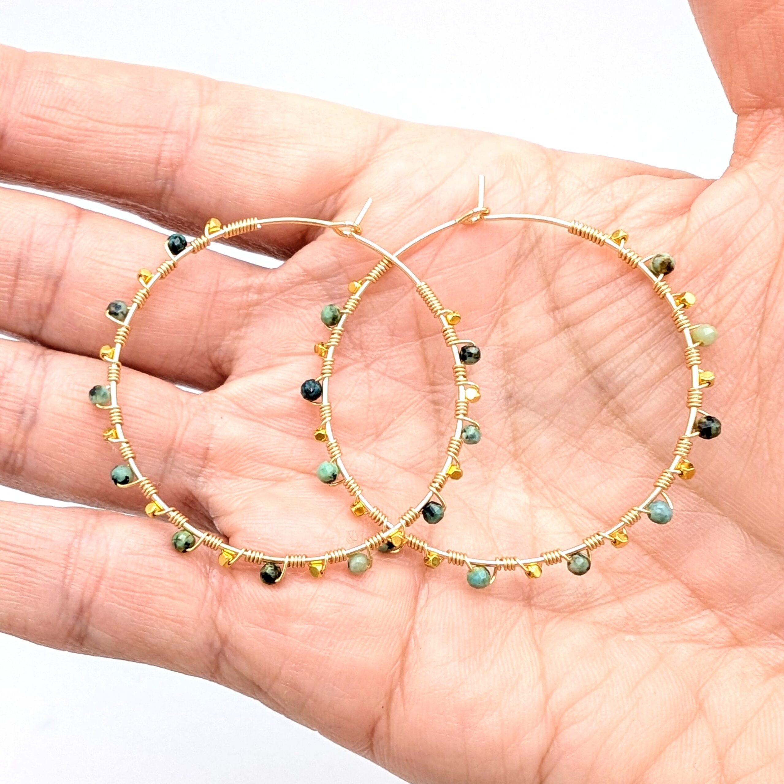 Turquoise Hoops