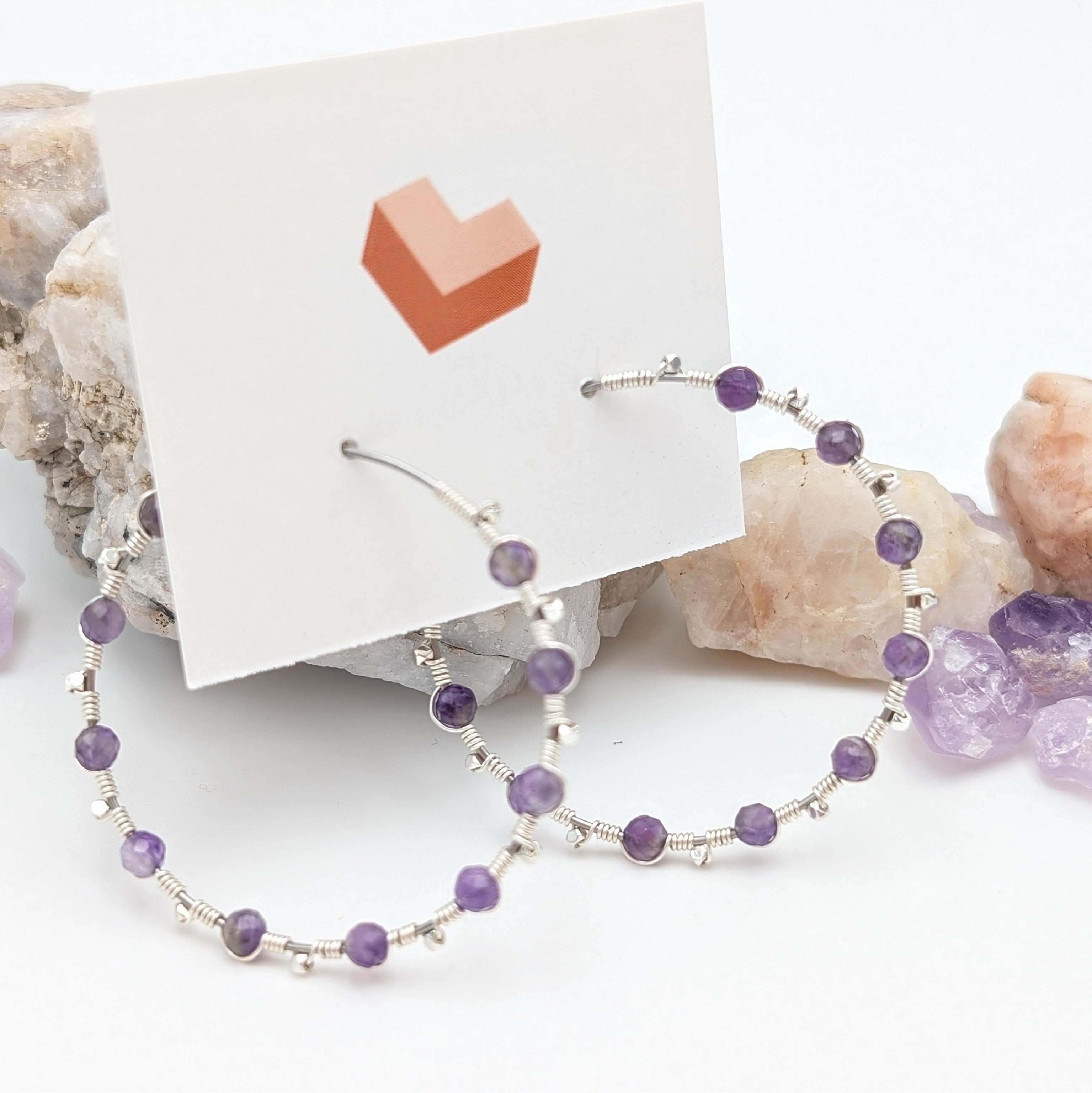 Amethyst Hoops