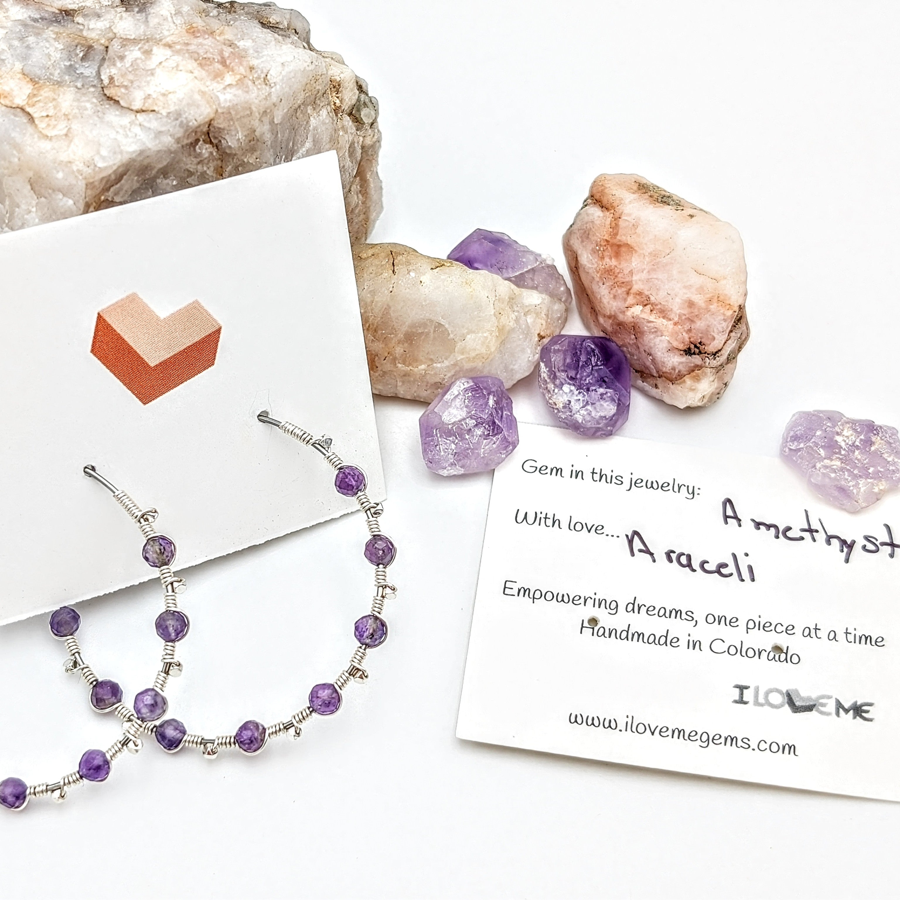 Amethyst Hoops