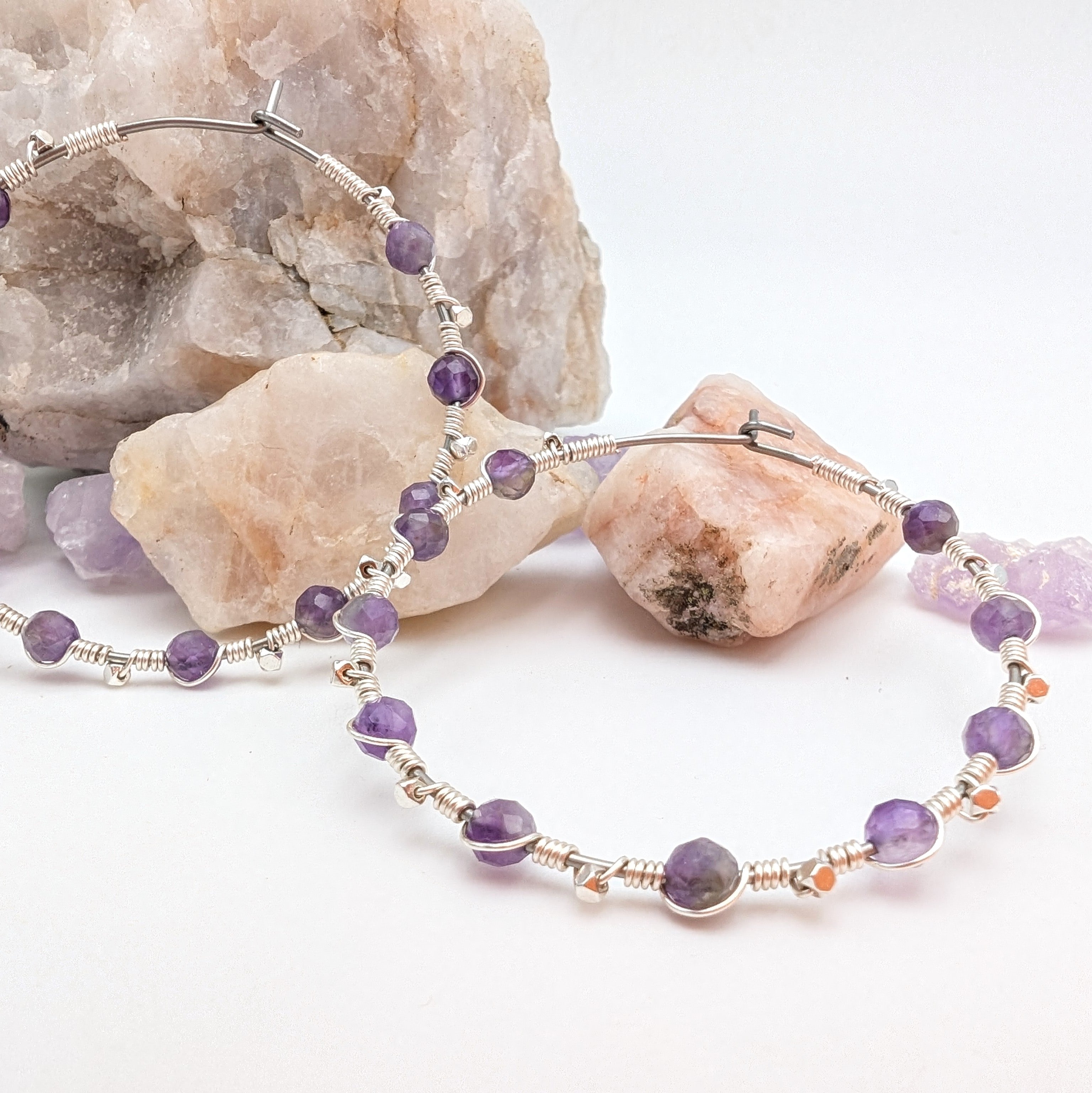 Amethyst Hoops
