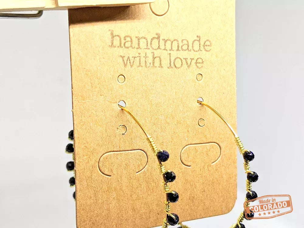 Purple Sandstone Hoop Earrings