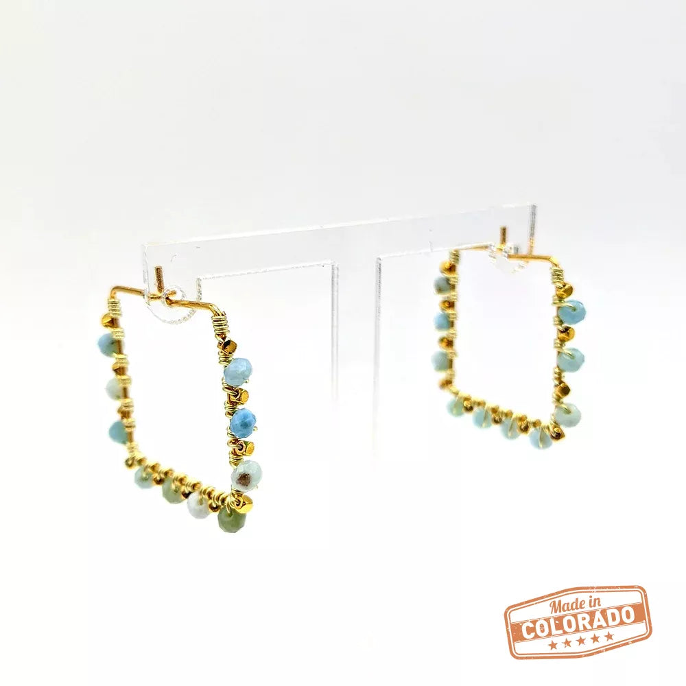 Relaxing Larimar Hoops