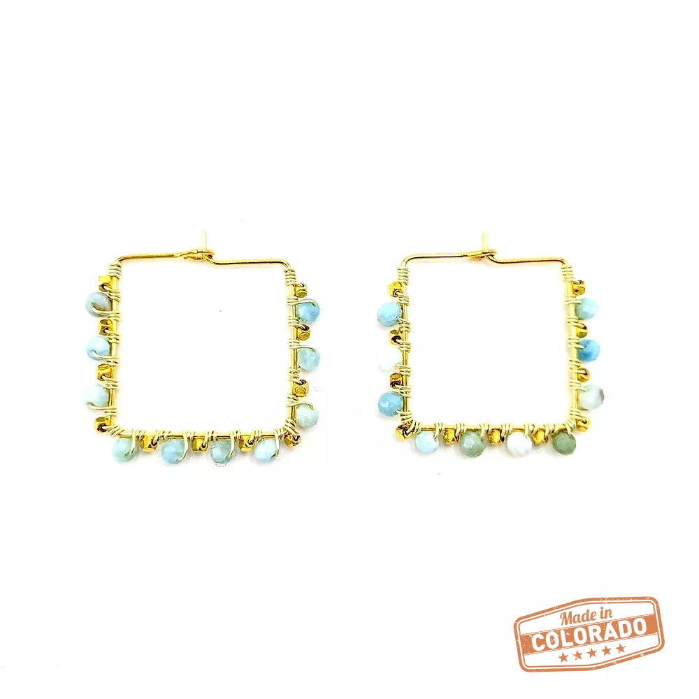 Relaxing Larimar Hoops