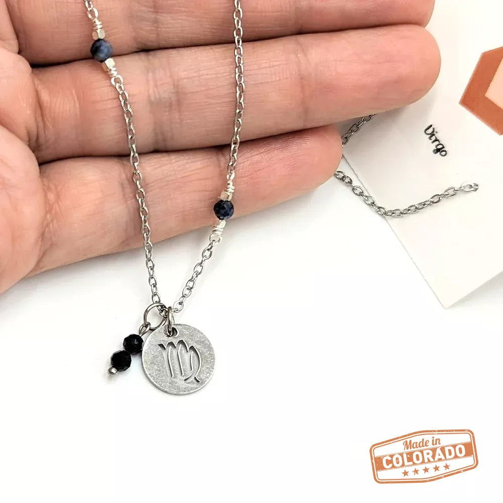 Zodiac Sign Necklace- Virgo Aug 23- Sep 22